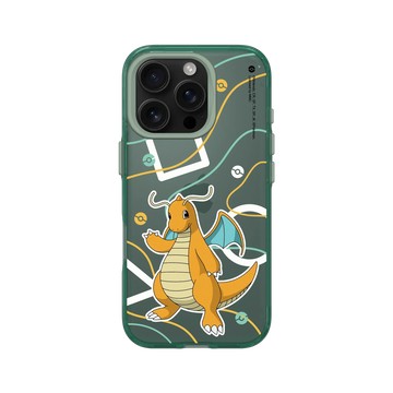 iPhone 16 Pro Clear 憂墨綠 - 寶可夢 Pokemon - 幾何系列-快龍