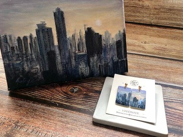 嘉頓山上原創手繪耳環-大