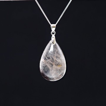 寶麗金珠寶-天然紫骨幹髮晶墜子