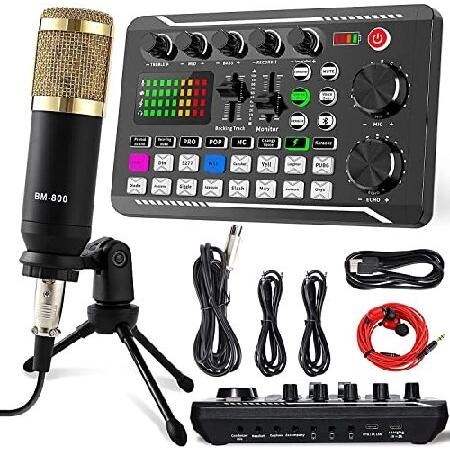 Podcast Equipment Bundle, SINWE Condenser Microphone with Tripod Stand and Professional Audio Mixer for Studio Recording Vocals, Voice Overs, Streamin