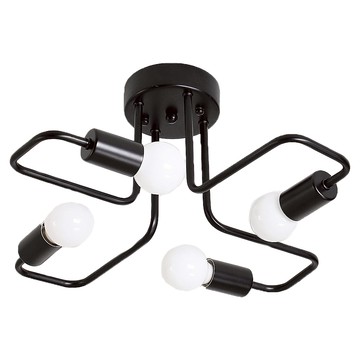 Honey Comb 工業風半吸頂四燈臥室吸頂燈(kc2005) 節省空間 安裝簡便  黑色 + 白色