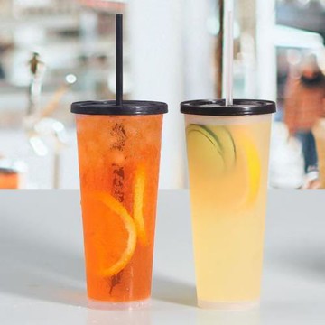 橙汁專用口徑咖啡透明0ml飲料杯80一次性注塑杯36高腳杯500ml