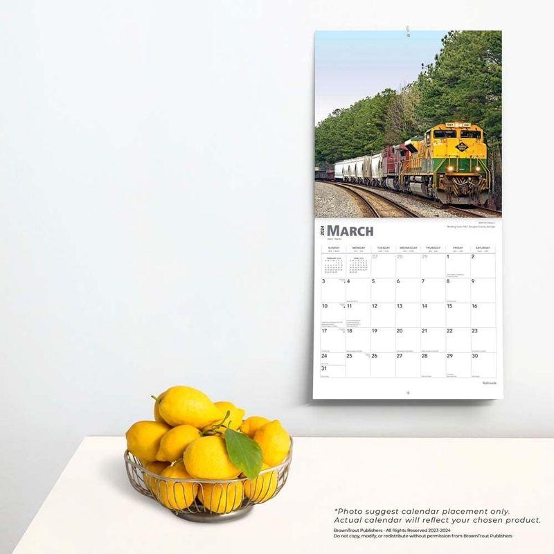 鉄道| 2024 30.48 x 60.96 cm 壁掛けカレンダー|ブラウントラウト|列車 輸送 トレイン 鉄ちゃん 電車