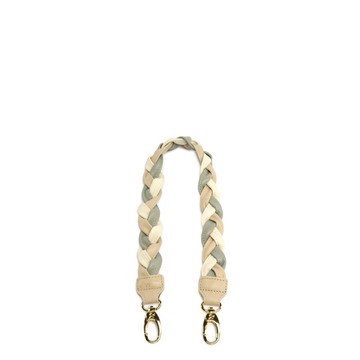 WISH 真皮編織短背帶 - 淺卡其/午夜藍