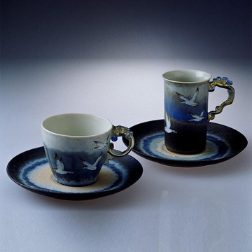 【存仁堂】琉璃耳對杯｜雁鴨對杯