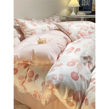 冰絲被套單件可愛粉被罩床笠四件套150x180x200學生宿舍涼感床單3