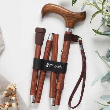 【Merry Sticks 悅杖】天然木紋折疊手杖–栓木