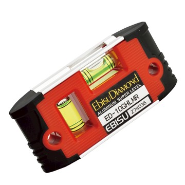 【日本EBISU】防震強磁水平尺 100mm-紅