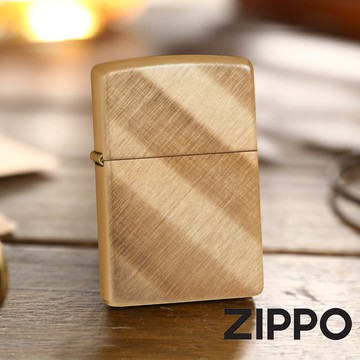 ZIPPO 經典黃銅對角拉絲紋防風打火機 經典素面 官方正版 現貨 禮物 送禮 刻字 客製化 終身保固 29675