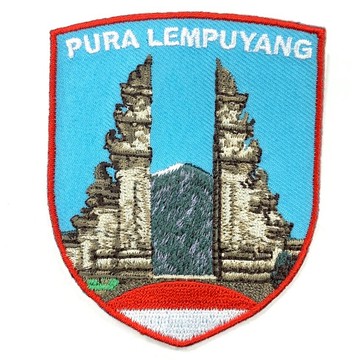 印尼 連普揚寺 天堂之門 刺繡貼布 電繡貼 背膠補丁 網紅地標 電繡刺繡徽章 胸章 立體繡貼 裝飾貼 繡片貼 燙布貼紙【領券滿額再折千12/31止】