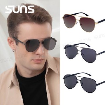 【SUNS】時尚飛行員偏光框墨鏡 Polarized駕駛太陽眼鏡 S943 輕量20g/防眩光/抗UV400