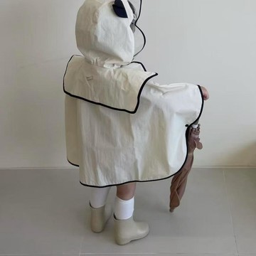 ✅【☔立體耳朵雨衣斗】換季必備INS寶寶雨衣 斗篷防水立體耳朵 拉鍊前沿擋雨戶外 兒童連帽設計款 外出必備首選 台灣出貨