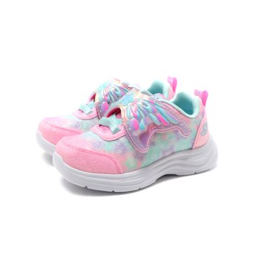 SKECHERS 運動鞋 電燈鞋 童鞋 魔鬼氈 粉紅/水藍 303260NPKTQ no859
