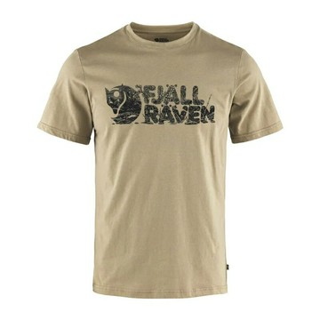 ├登山樂┤瑞典Fjallraven  Lush Logo T恤 男 # FR12600219-118 化石