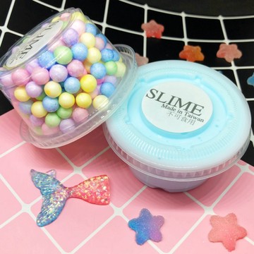 『現貨』👑Slime成品👑馬卡龍球球杯+史萊姆 （一組）彩色球球(球球大小顆以實際出貨為主) 起泡膠