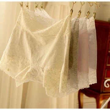 日單夏純棉精致蕾絲花邊打底褲 2合1單穿安全褲 無痕平角女內褲