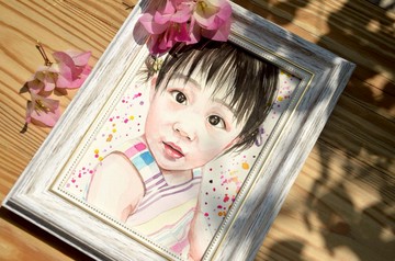 虎斑羊-手繪寶寶人像客製畫/人像畫/水彩/明信片尺寸