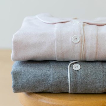 新款純棉睡衣女秋冬季日純色全棉磨毛絨布長袖翻領家居服套裝