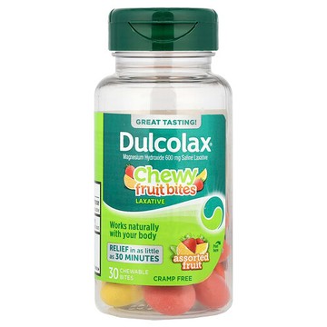 Dulcolax, 耐嚼水果零食，什錦水果味，30 片