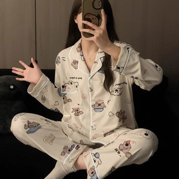 【砂糖夢境】保暖睡衣女秋冬加厚加絨長袖日系ins學生家居服套裝
