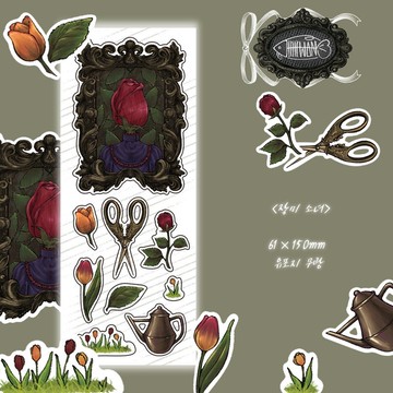 玫瑰少女 (lilliwon) 復古設計人物仿燙金貼紙