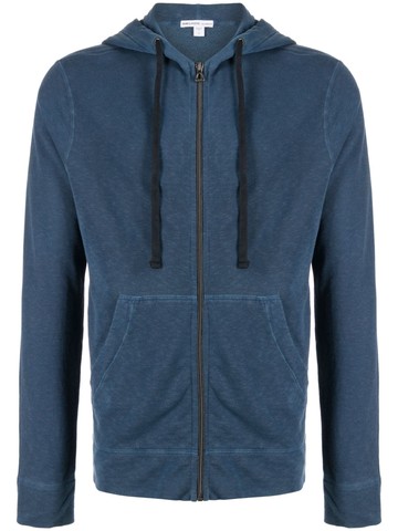 James Perse - French Terry zip-up hoodie - men - Supima Cotton - 1 - Blue