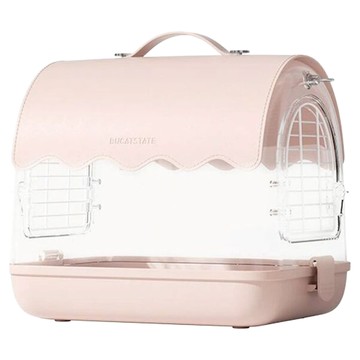 壓克力鳥籠 附訂製皮帶  1個  粉色