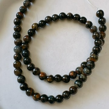 拾悦手作材料/約6/8/10mm+天然鐵虎眼石圓珠條珠/配珠/串珠編繩/DIY半成品/台灣現貨出貨不用等待