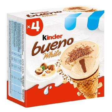 [家速配]Kinder bueno白巧榛果甜筒 (每盒4入)90ml毫升 x 4 x 1BOX盒