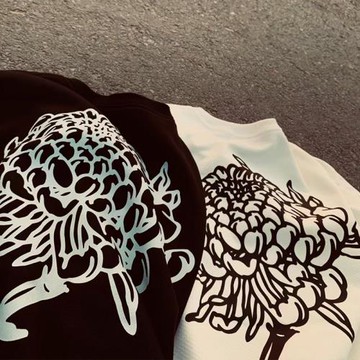 秋季新款阿美咔嘰Vintage小眾玫瑰印花圓領衛衣潮牌男女情侶長袖T