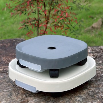 可移動花盆底托帶剎車隱藏輪移動托盤塑料花瓶帶滾輪圓形接水底盤