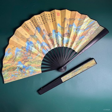 古風韆裏江山圖折扇批髮中國風扇子古風男扇絹扇竹扇耐用定製竹子