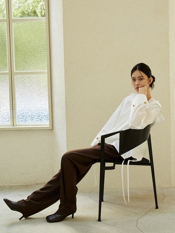 LOOSE BUTTON WIDE PANTS