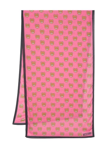 Moschino - Teddy Bear-print scarf - unisex - Modal - One Size - Pink