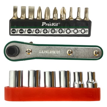 Pro'sKit 寶工 16合1直匣式棘輪替換扳手組 公制 1PK-202A  1組