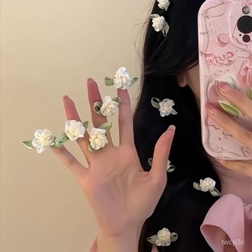 台灣出貨 【30天熱銷5951件】甜美奶白超僊茉莉花髮夾女森係鴨夾氣質優雅少女夾子碎髮劉海髮飾0317 ULVF