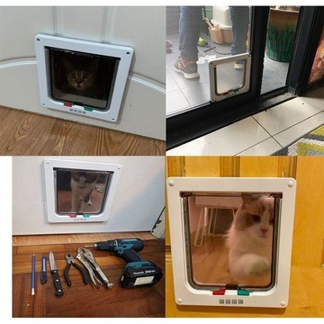 ✹寵物門✹宠物猫门自由出入门塑料材质耐用安装玻璃木门铁门纱窗猫门门洞