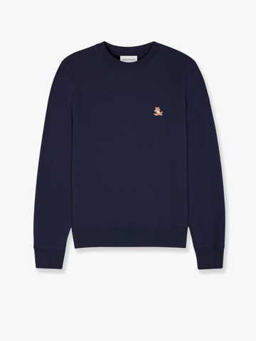 Cotton sweatshirt with embroidered patch - MAISON KITSUNE - gender_Man