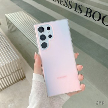 三星鐳射漸變/羽紗手機殼 適用S25 S24 S23 A56 A54 FE S22 Ultra 文青小清新韓流潮殼