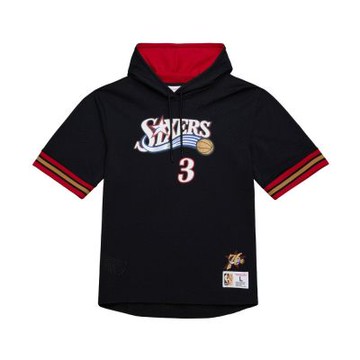 Mitchell & Ness NBA MESH SS HOODIE 76ERS 2001 ALLEN IVERSON 男 連帽上衣 TNMP6295-P7601AIVBLCK