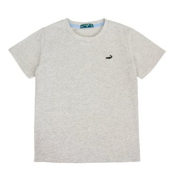 Crocodile Junior 小鱷魚童裝-鱷魚冰瓷綿圓領LOGO-TEE-麻灰色  ( 851419-23 大碼款)
