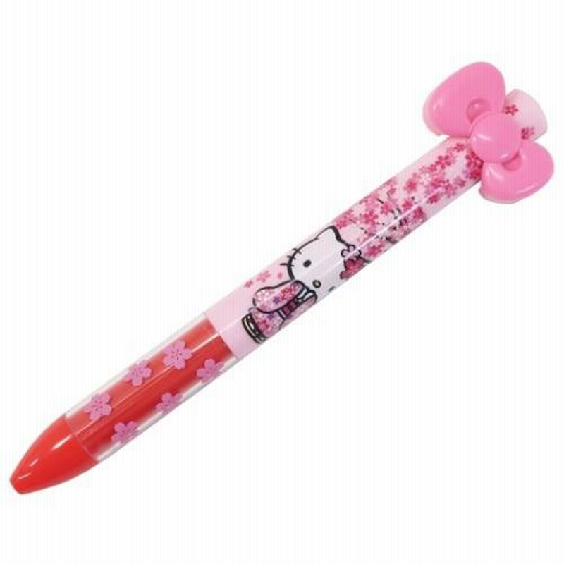 黒 赤 2色ボールペン リボンmimiペン 桜の木 ハローキティ