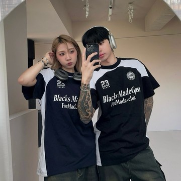 【APPAREL】重磅 賽車風 拼接賽車寬T 拼接上衣 寬鬆短袖 寬鬆短Tee 寬鬆上衣