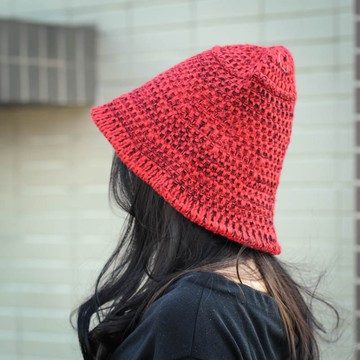 帽子專賣店【韓國進口 正韓 韓製─冬天款粗針織漁夫帽‧毛帽.毛線帽.針織帽.帽子》紅混色 現貨 FW