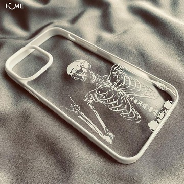個性白骨蘋果17/16/15/13/14ProMax手機殼iPhone12/11透明XRXS防摔78Plus女