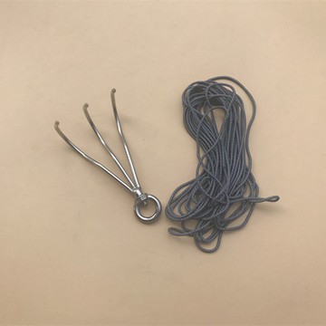 不銹鋼雙爪搭鉤3爪勾子水草勾取物神器 吊環螺母可拆10米20米繩子