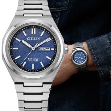 CITIZEN 星辰錶 Zenshin 超級鈦 光動能腕錶 男錶 手錶-AW0130-85L/藍39.5mm