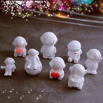 立體宇航員月球硅膠模具太空星球石膏香薰蠟燭水泥擺件滴膠擴香石