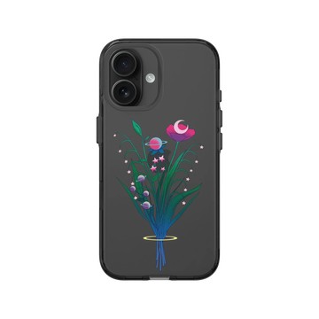 iPhone 16 Clear (相機按鈕) 酷墨灰 - Denise Rashidi (Surudenise) - Space Flowers 花的物語