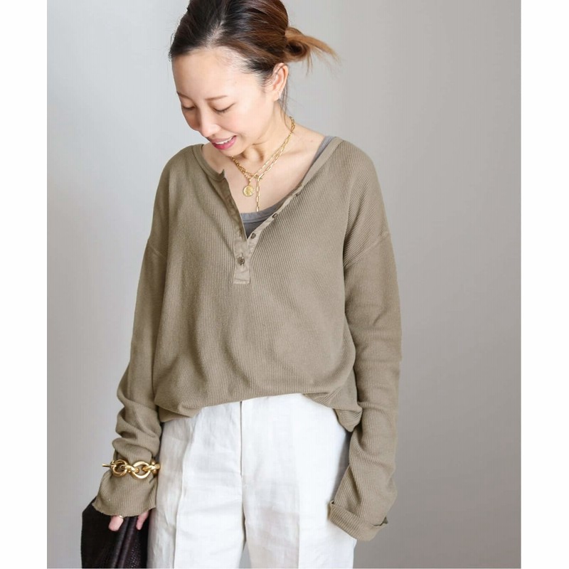 レディース ドゥーズィエム クラス ワッフルtシャツ カーキ フリー 通販 Lineポイント最大1 0 Get Lineショッピング
